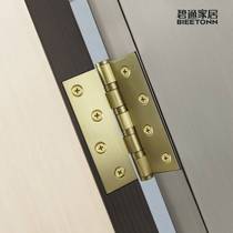 Pure copper thickened bearing hinge brass flat open wood door bearing black fold-out folding page 4 inch sheet mute