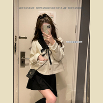 Meat end autumn French small fragrant style coat women autumn 2021 new fashion short detachable collar top