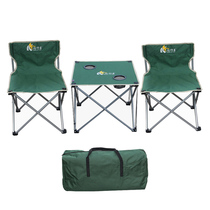Wild outdoor portable folding table chair Three-piece chair Beach chair Camping outing leisure chair Convenient chair