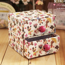 Clearance Japanese jewelry box Storage box Sundries desktop Korean drawer paper box Cute Bear jewelry box