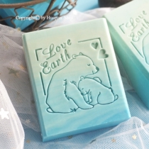 (HP2051)5x5 parent-child polar bear love Earth exquisite acrylic soap chapter