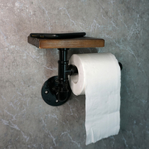 American retro industrial wind do old water pipe wall-mounted paper towel toilet rack roll paper holder bathroom mobile phone rack