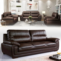 Leather office sofa simple modern office sofa three people reception business meeting sofa coffee table combination