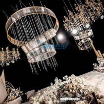 New wedding props ceiling ring five-ring song Sunshine board custom wedding stage decoration iron pendant
