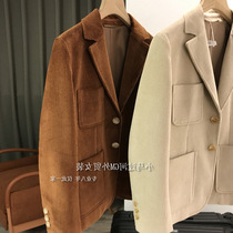 Poison home supply# guest supply thick corduroy retro fashionable loose ~ suit slim coat women autumn and winter