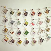 Adhesive hook wedding room office Wall photo wall decoration hemp rope clip fresh Wall photo clip baby paste wave