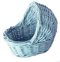 Willow Cradle Baby Shower Boy Basket in Blue - 7 5