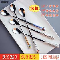 Spoon handle spoon stainless steel long cartoon handle creative cute coffee mixing ceramic cup personality