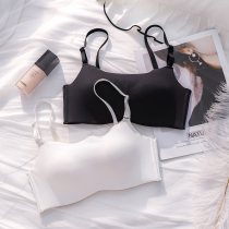 White bandeau underwear womens summer thin small chest gathered without steel rims anti-naked chest bra cover set bra