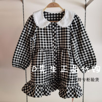 K4FAB3115 Petit Avril baby sweet childrens clothing 2021 autumn new girls plaid dress 259