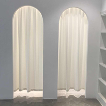 Custom flannel fitting room curved door curtain Clothing store curtain womens dressing room simple solid color arch free hole