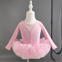 Children Dance Suit Girls Practice Martial Arts Girls Long Sleeve Autumn Winter Ballerina Folk Dance Dress Chinese Dancewear