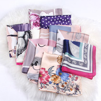 Temperament square scarf female Joker literary scarf big scarf ins small silk scarf Japanese spring and autumn thin long scarf