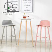 Iron bar chair transparent backrest high stool modern simple plastic bar chair personality Net red bar stool Nordic bar chair