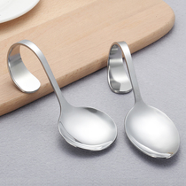 Japanese spoon Stainless steel spoon Commercial hanging cup spoon Salad spoon spoon Curved handle Western spoon Buffet spoon