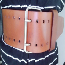Private custom fitness belt logo no trace retro custom-made version of imported soft cowhide monospaced bodybuilding belt