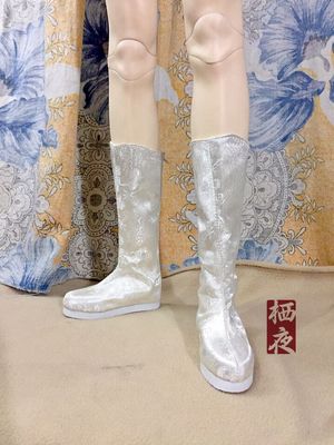 taobao agent [Qiye Building] BJD baby accessories-costume ancient style shoes-white boots-9.8cm uncle size