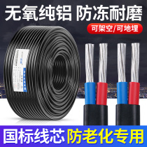 Outdoor national standard wire aluminum core sheath wire anti-aging overhead buried wire two core 6 10 16 25 square aluminum wire