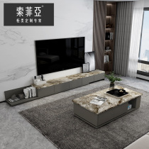 Custom gold Sophia overall custom TV cabinet Modern simple living room coffee table One-piece combination wall locker