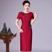 2021 new summer mother dress wedding little man Cheongsam Xi mother-in-law mother-in-law improved large size foreign style dress