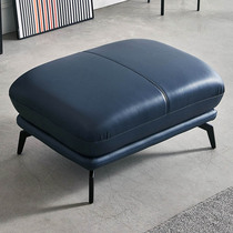 Italian minimalist household living room leather sofa foot stool Light luxury single square chaise bit shoe stool footrest