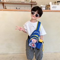 Boy shoulder bag summer 2021 new travel small backpack cute cartoon bear bag childrens fashion chest bag tide