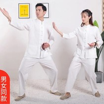  Tang suit Chinese style Chinese style long-sleeved lay suit Zen Tai chi suit Cotton and linen meditation suit Men and women Buddhist meditation suit