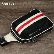 New chest bag mens casual canvas nylon mens small bag Korean crossbody bag mens bag black