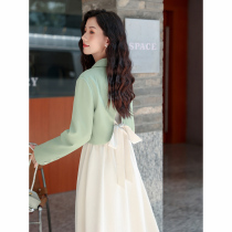 Set skirt 2022 early fall new style waist thin temperament high-grade sense suit suspender two-piece dress woman
