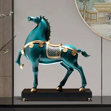 明/宣德年 唐銅 【馬到成功】馬置物 写実彫刻 高22cm AI11K32D 工艺品