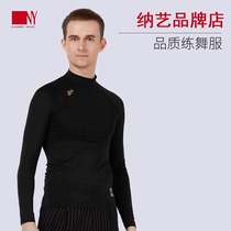 Na Yi Latin dance suit new mens dance suit Autumn and winter long-sleeved top high-neck modern dance adult competition practice suit
