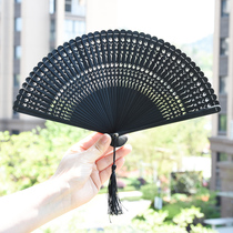 Meng Yilian Chinese style mini all bamboo Hanfu Classical dance cheongsam folding fan Ancient style mens and womens gift bamboo group fan