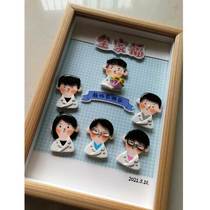 Soft pottery clay custom Real Doll picture frame painting hanging piece couple birthday wedding gift pinching clay man hand puppet
