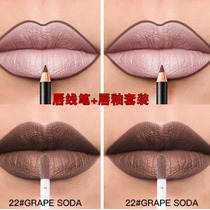 Chocolate Lip Glaze Matte Lip liner dark brown coffee Earth reddish brown caramel brown caramel brown lip pen double lipstick