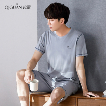 Modal pajamas mens summer loungewear loose short sleeves shorts casual minimalist set thin men 2-piece set