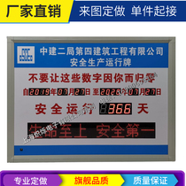 Safety production record display screen reveals brand national grid operation days production LED positive countdown board
