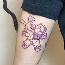 Soft cute Coolomi rabbit cartoon ins wind dark rabbit bear puppet doll tattoo stickers girl waterproof