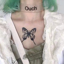 Butterfly tattoo stickers waterproof female long-lasting sexy chest girl Net red simulation ins Wind English