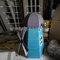 Mid-Autumn Festival solid wood landscape electric wooden small windmill custom kindergarten FRP ornaments window display props