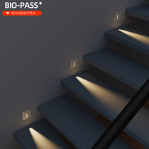 BIO-PASS New Type 86 intelligent infrared sensing metal embedded floor lamp stair step corridor kick