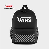 Vans official black checkerboard printing sports casual mens and womens backpacks