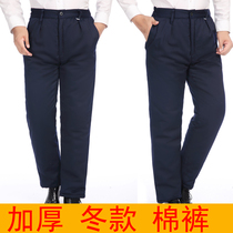 Frock cotton pants winter anti-cold and cold storage cotton pants anti-cold thickened male and female steam-repair bonded cotton pants hide blue