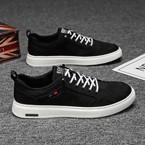 Canvas Mens Shoes Summer Breathable Deodorant Low Help Casual Flat Shoes One Foot Pedal Working Light Cloth Shoes Black Tide Shoes