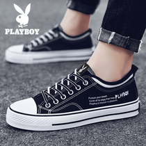 Playboy Mens Shoes Canvas Board Shoes Mens 2021 Autumn Joker Summer Trends Sports Leisure Black Cloth Shoes