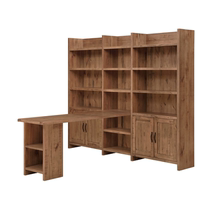 Ovan walnut combination bookcase