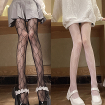 Lace letter socks female empty white sexy ins tide socks spring autumn Net red mesh pantyhose jk black silk mesh socks