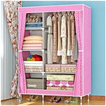 Simple cloth wardrobe steel pipe thicker reinforced wardrobe bedroom furniture storage rack household wardrobe assembly locker