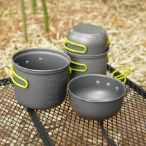Outdoor Pot cookware 2-3 person set portable picnic supplies equipment portable non-stick pans thick camping set pot