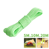 Outdoor camping luminous tent rope 5mm thick nail rope canopy pull rope fixed windproof luminous rope-10 meters