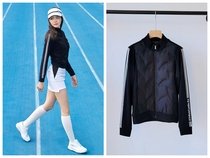 Han golf ladies knitted goose down stitching coat windproof stretch fashion slim golf down jacket
